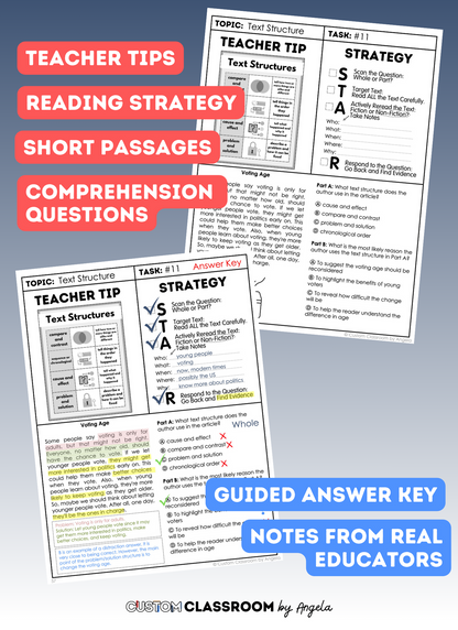 6th Grade Reading Comprehension Workbook - Digital PDF