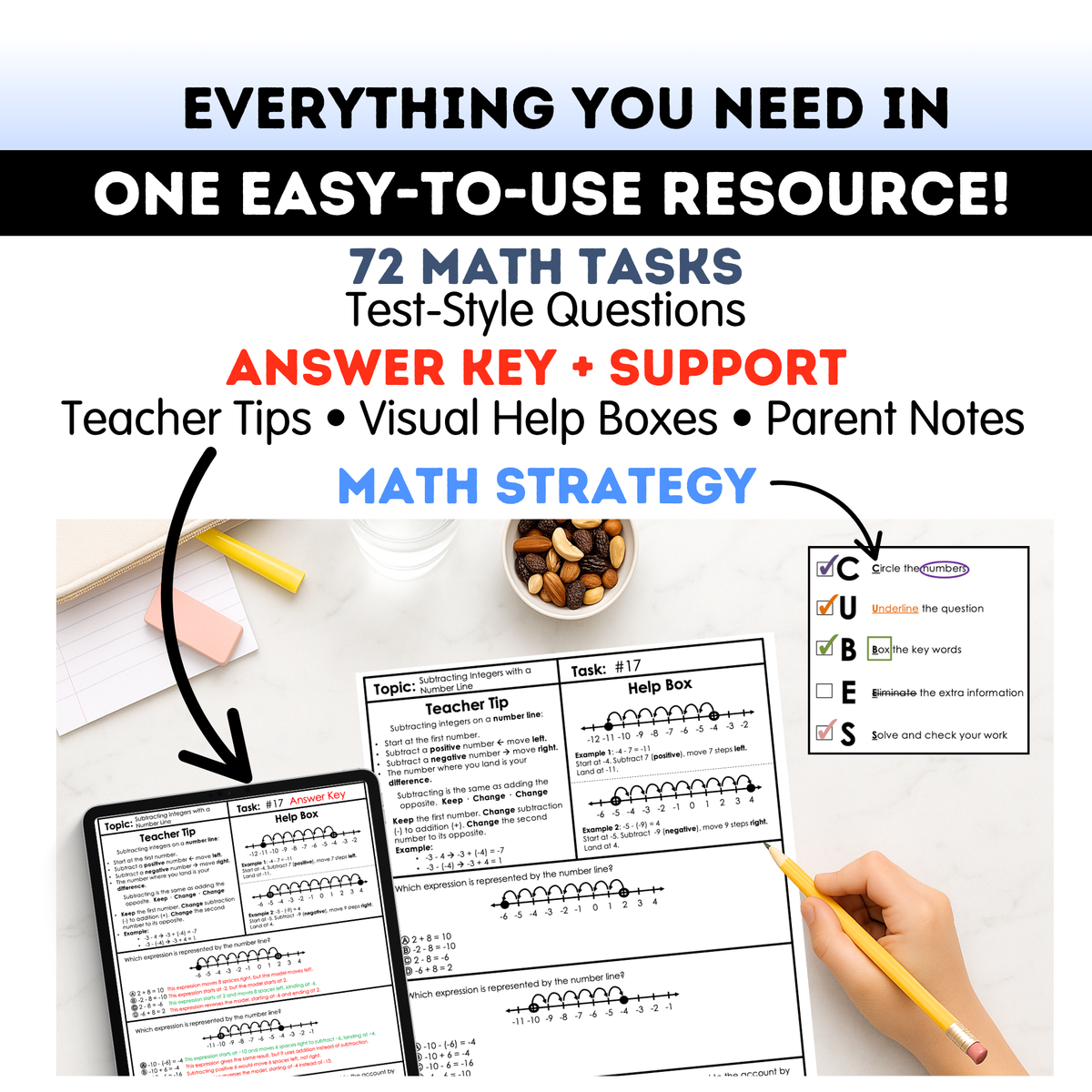 6th Grade Math Test Prep Workbook