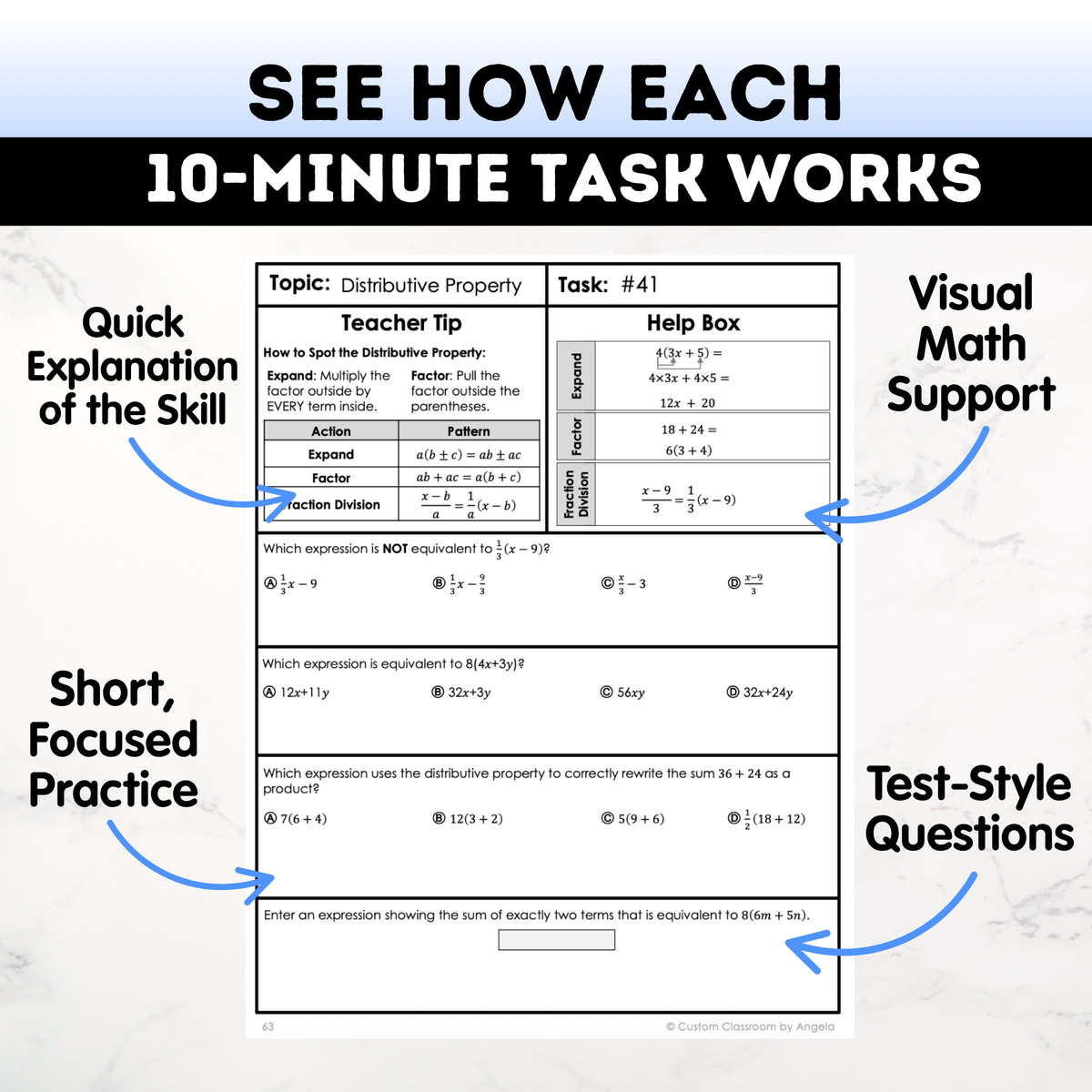 6th Grade Math Test Prep Workbook