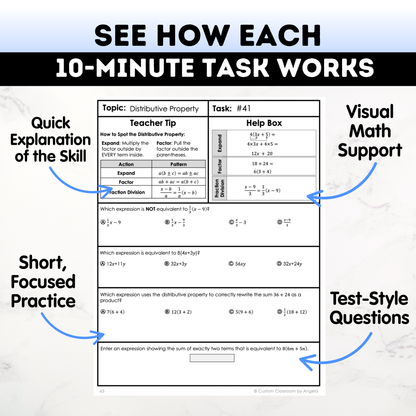 6th Grade Math Test Prep Workbook