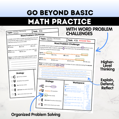 6th Grade Math Test Prep Workbook