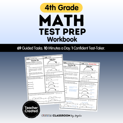 4th Grade Math Test Prep Workbook - Digital PDF
