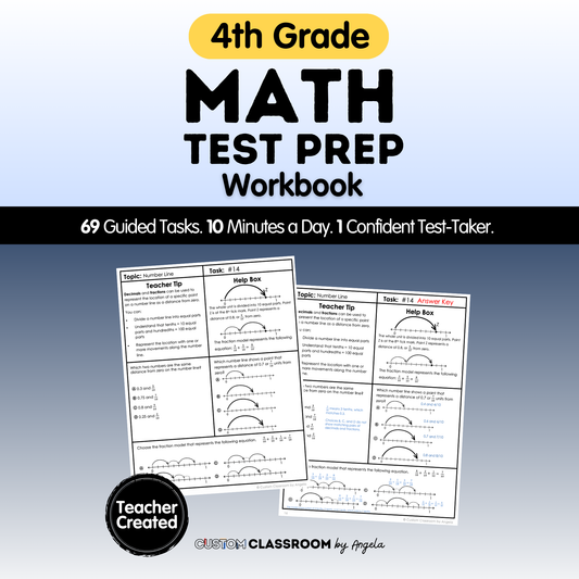4th Grade Math Test Prep Workbook - Digital PDF
