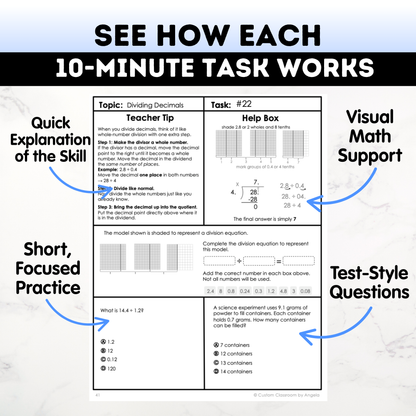 5th Grade Math Test Prep Workbook - Digital PDF