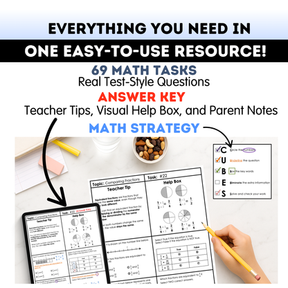 4th Grade Math Test Prep Workbook - Digital PDF