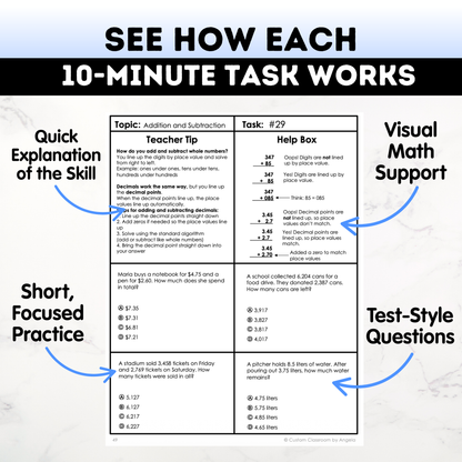 4th Grade Math Test Prep Workbook - Digital PDF