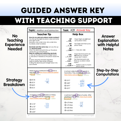 4th Grade Math Test Prep Workbook - Digital PDF