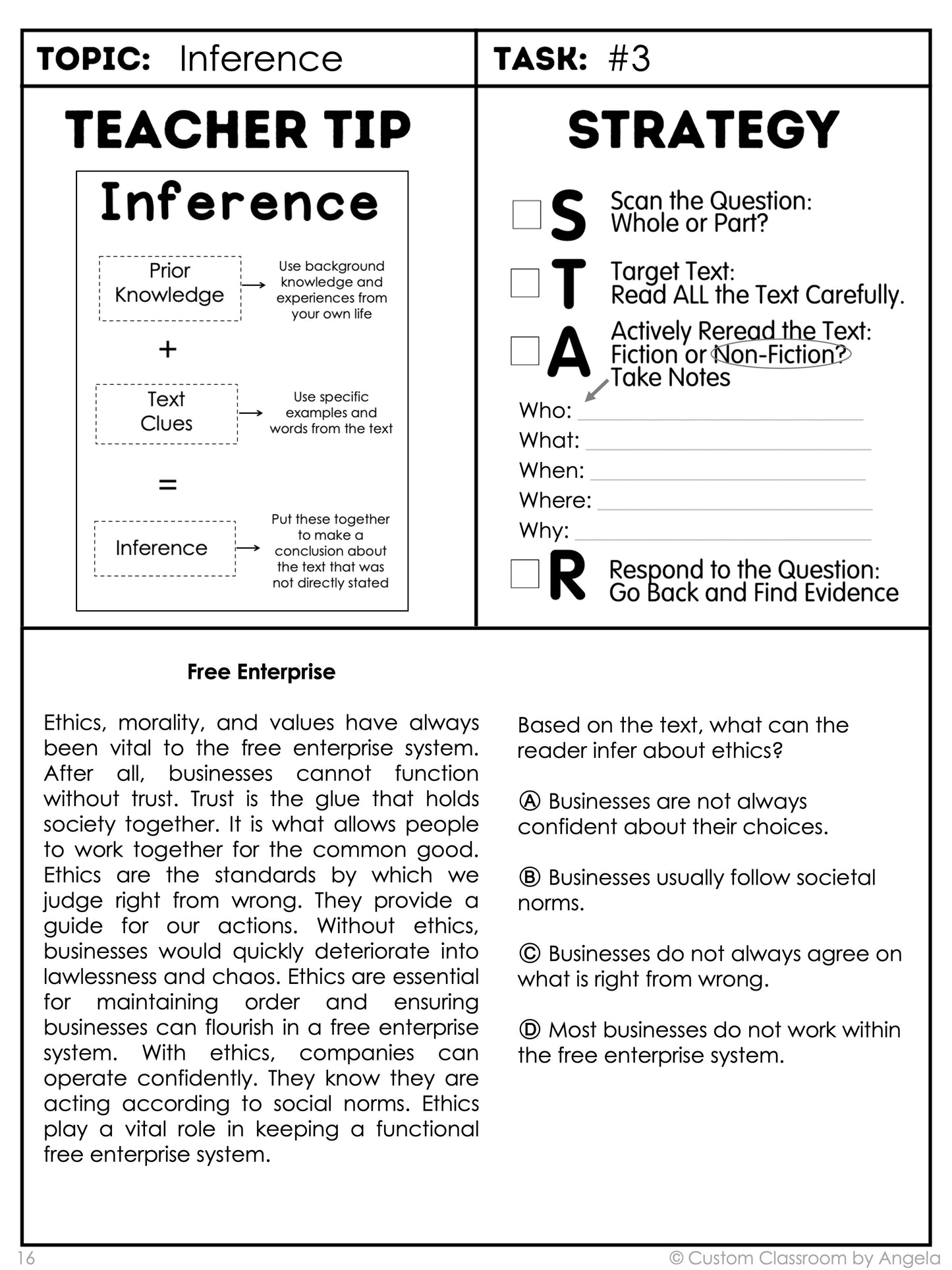 7th Grade Reading Comprehension Workbook - Digital PDF