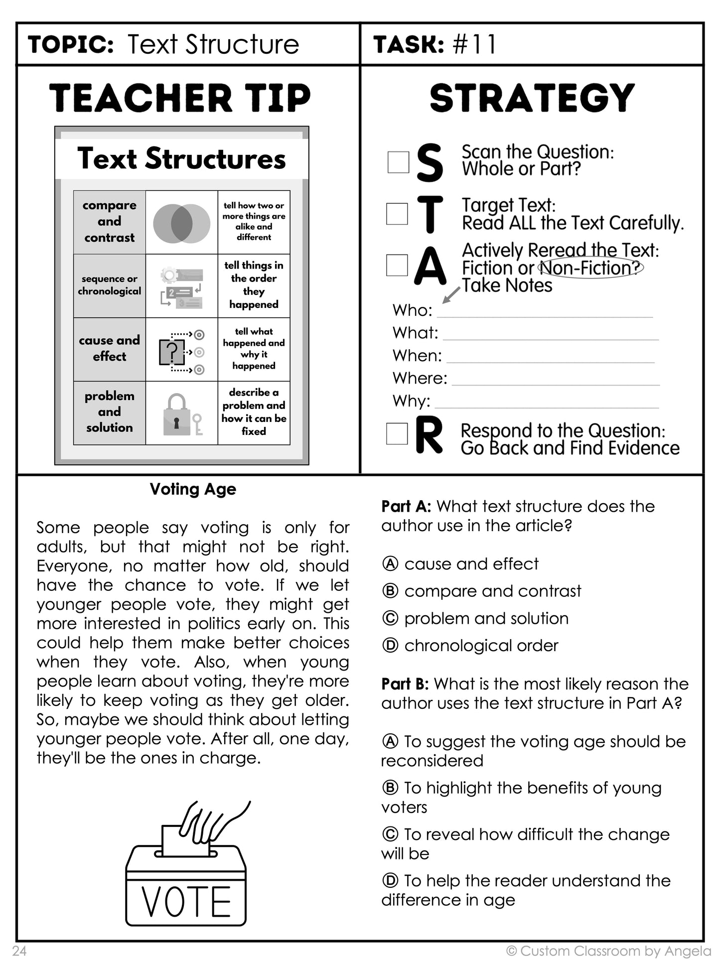 6th Grade Reading Comprehension Workbook - Digital PDF