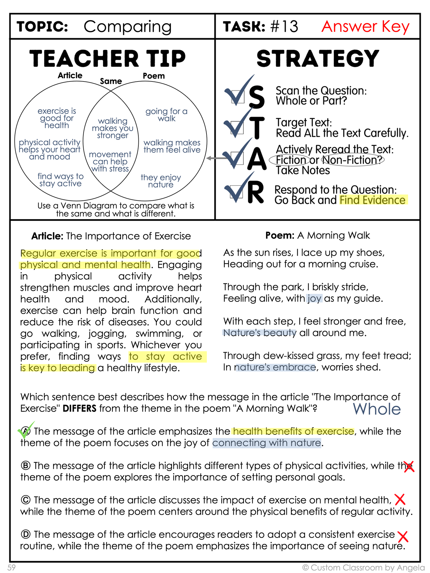 8th Grade Reading Comprehension Workbook - Digital PDF