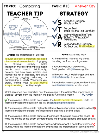 8th Grade Reading Comprehension Workbook - Digital PDF