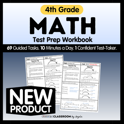 4th Grade Math Test Prep Workbook