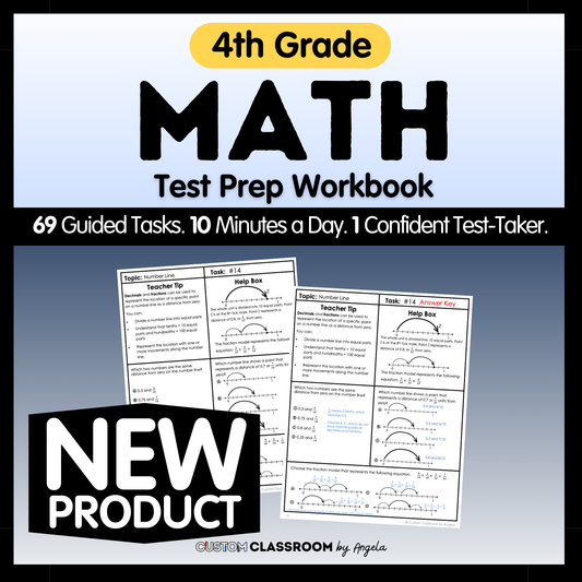 4th Grade Math Test Prep Workbook