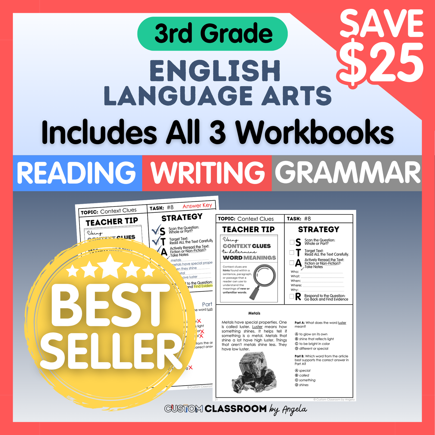 3rd Grade Reading, Writing & Grammar Bundle