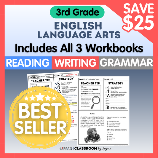 3rd Grade Reading, Writing & Grammar Bundle