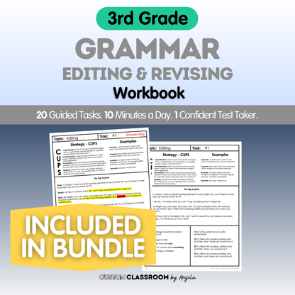 3rd Grade Grammar Workbook (Editing & Revising)