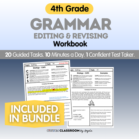 4th Grade Grammar Workbook (Editing & Revising)