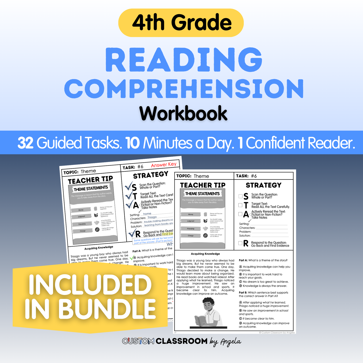4th Grade Reading Comprehension Workbook
