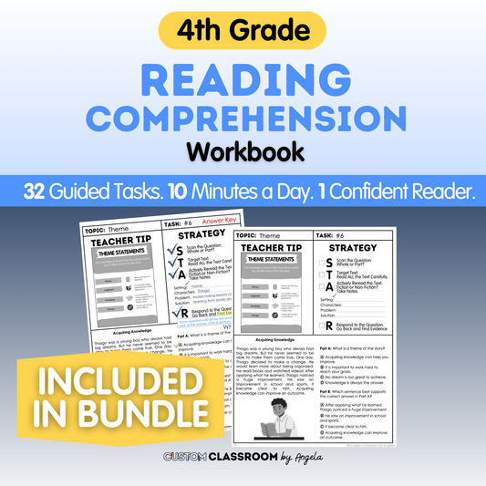 4th Grade Reading Comprehension Workbook