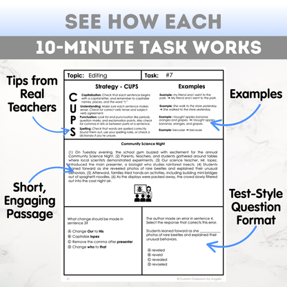 8th Grade Grammar Workbook (Editing & Revising) - Digital PDF