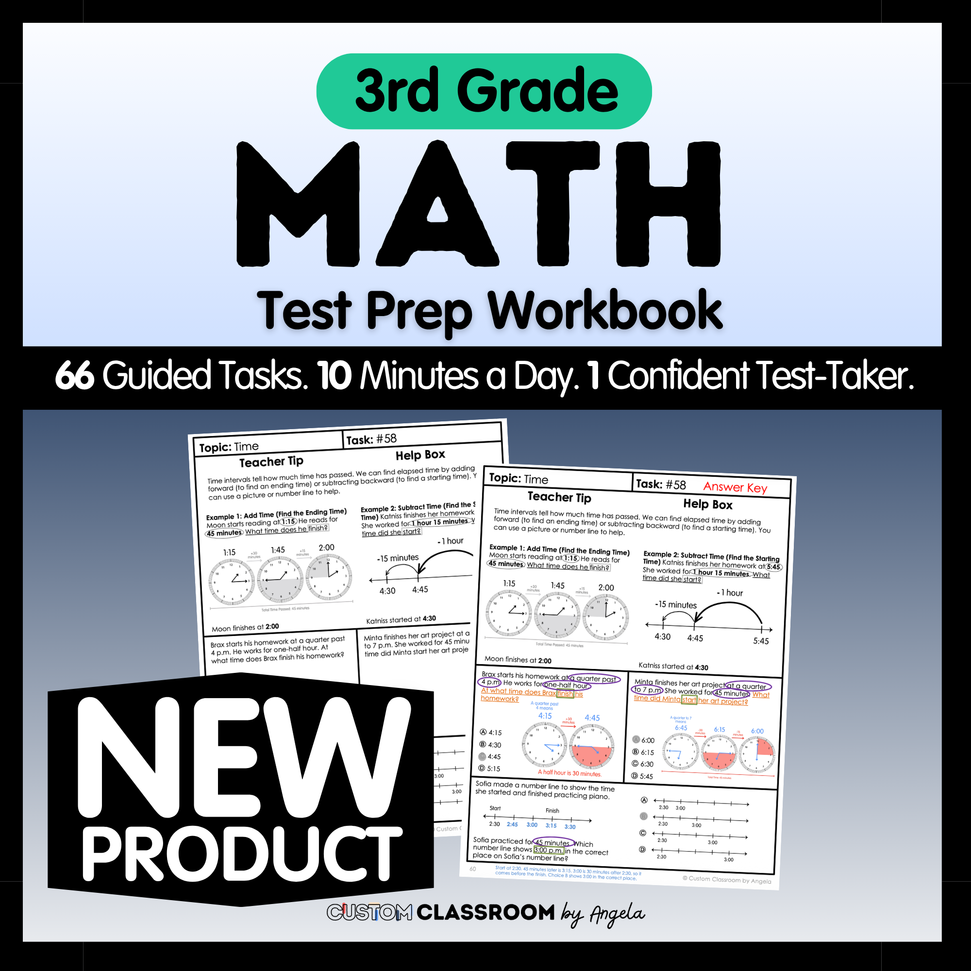 3rd Grade Math Test Prep Workbook – Custom Classroom By Angela