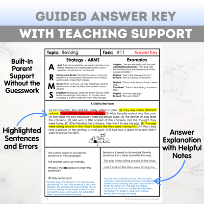3rd Grade Grammar Workbook (Editing & Revising) - Digital PDF