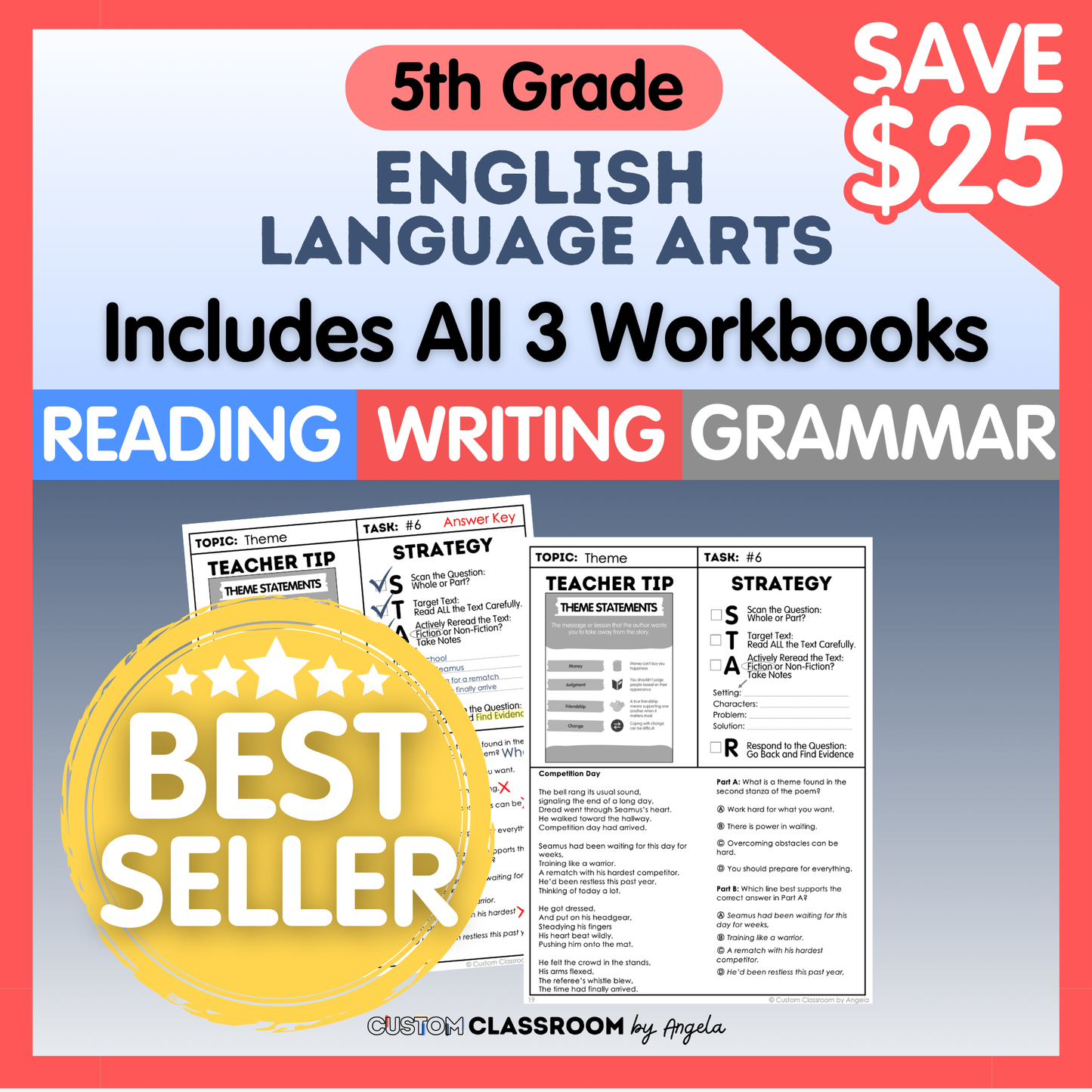 5th Grade Reading, Writing & Grammar Bundle