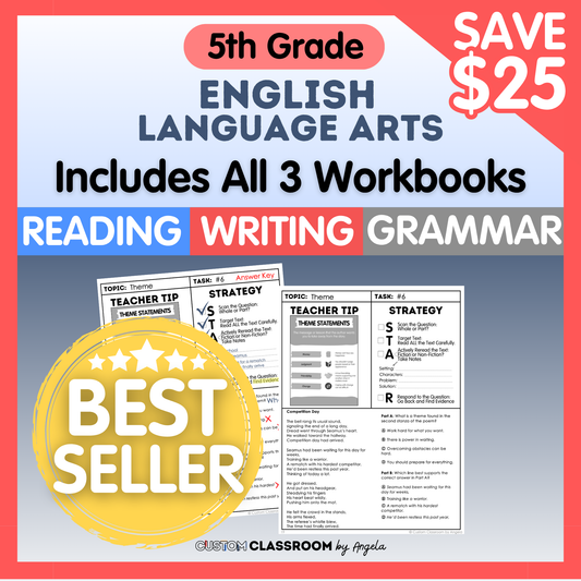 5th Grade Reading, Writing & Grammar Bundle