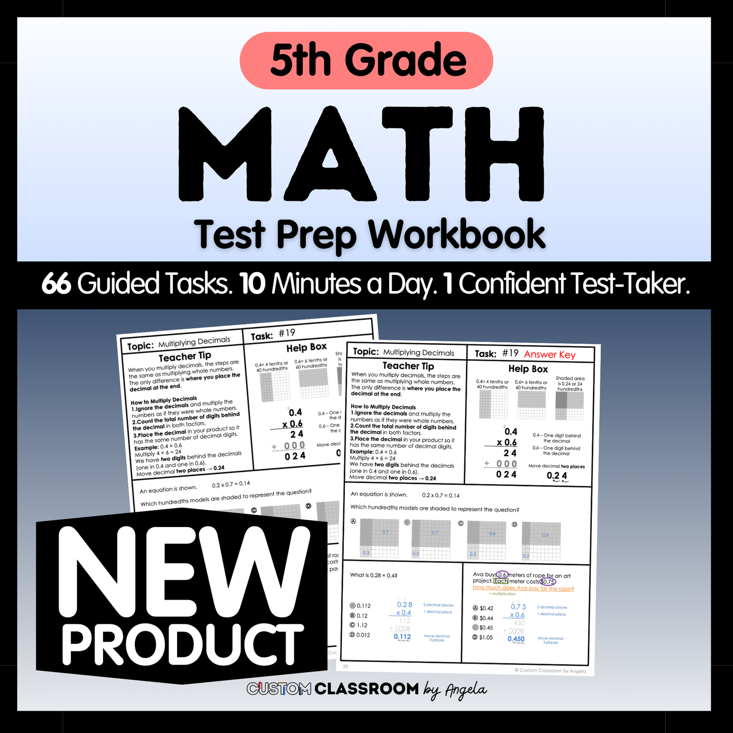5th Grade Math Test Prep Workbook