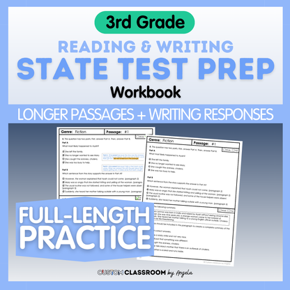 3rd Grade Reading & Writing Test Prep Workbook