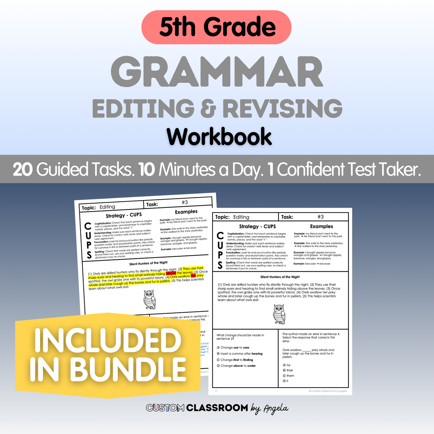 5th Grade Grammar Workbook (Editing & Revising)