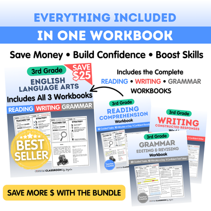 3rd Grade Reading, Writing & Grammar Bundle