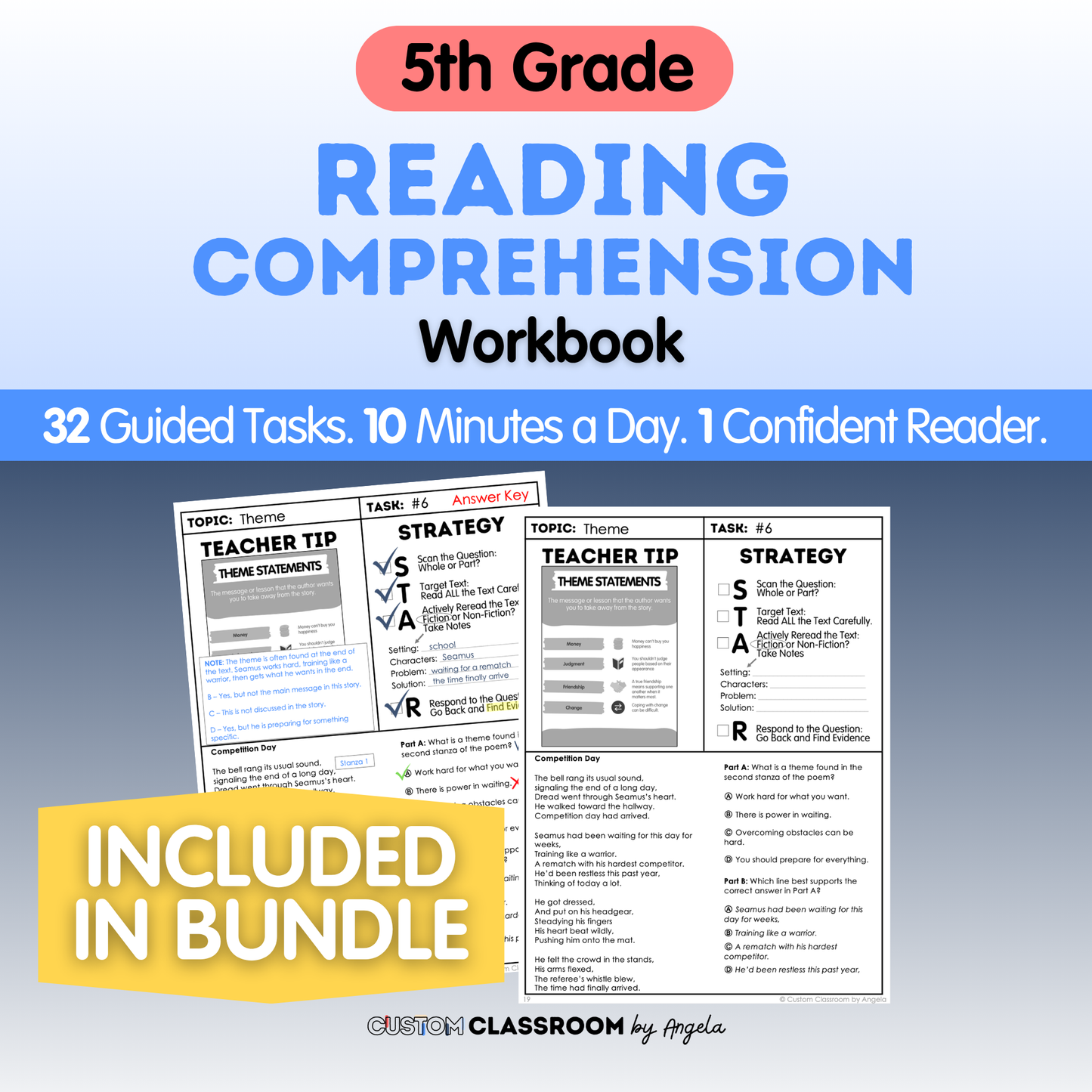 5th Grade Reading Comprehension Workbook