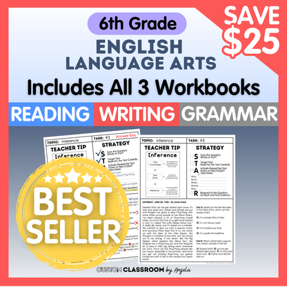6th Grade Reading, Writing & Grammar Bundle