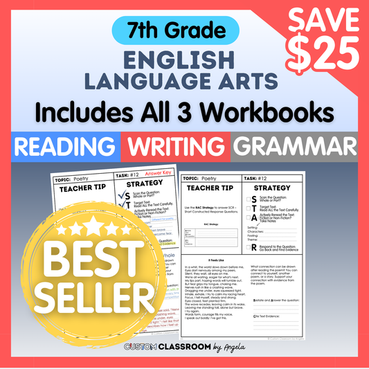 7th Grade Reading, Writing & Grammar Bundle