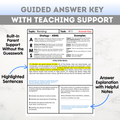 4th Grade Grammar Workbook (Editing & Revising) - Digital PDF