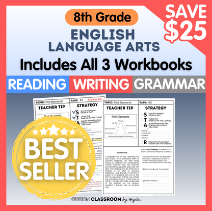 8th Grade Reading, Writing & Grammar Bundle