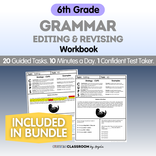 6th Grade Grammar Workbook (Editing & Revising)