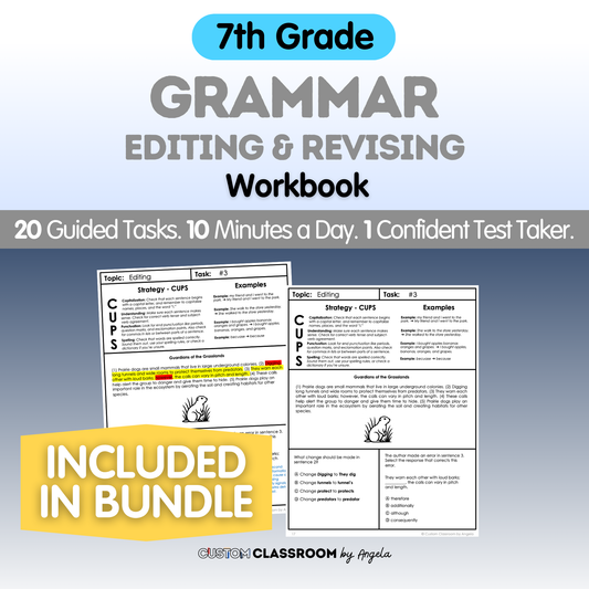 7th Grade Grammar Workbook (Editing & Revising)