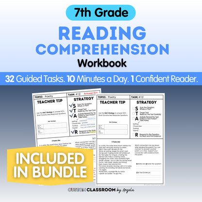 7th Grade Reading Comprehension Workbook
