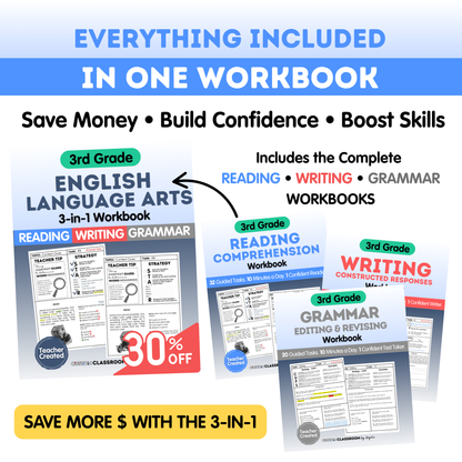 3rd Grade Reading Comprehension Workbook