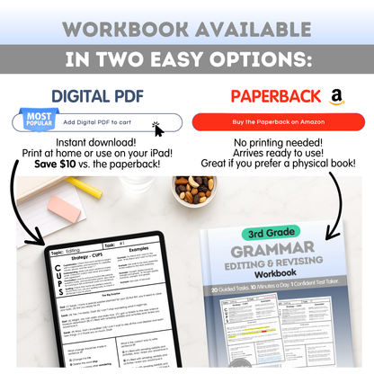 3rd Grade Grammar Workbook (Editing & Revising)