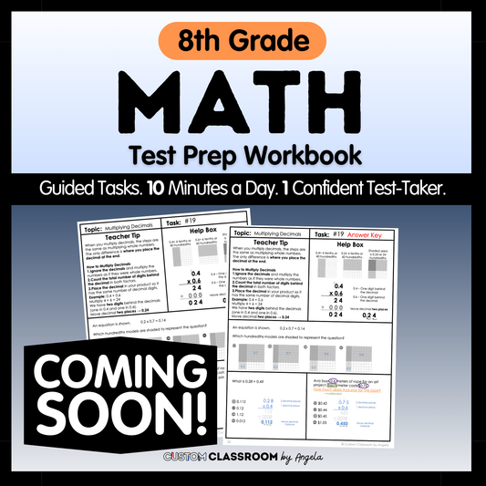 8th Grade Math Test Prep Workbook