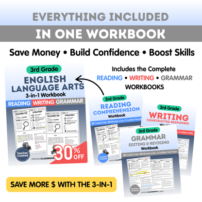 3rd Grade Grammar Workbook (Editing & Revising)