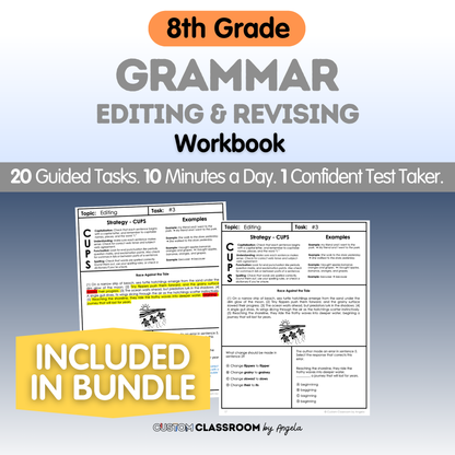8th Grade Grammar Workbook (Editing & Revising)