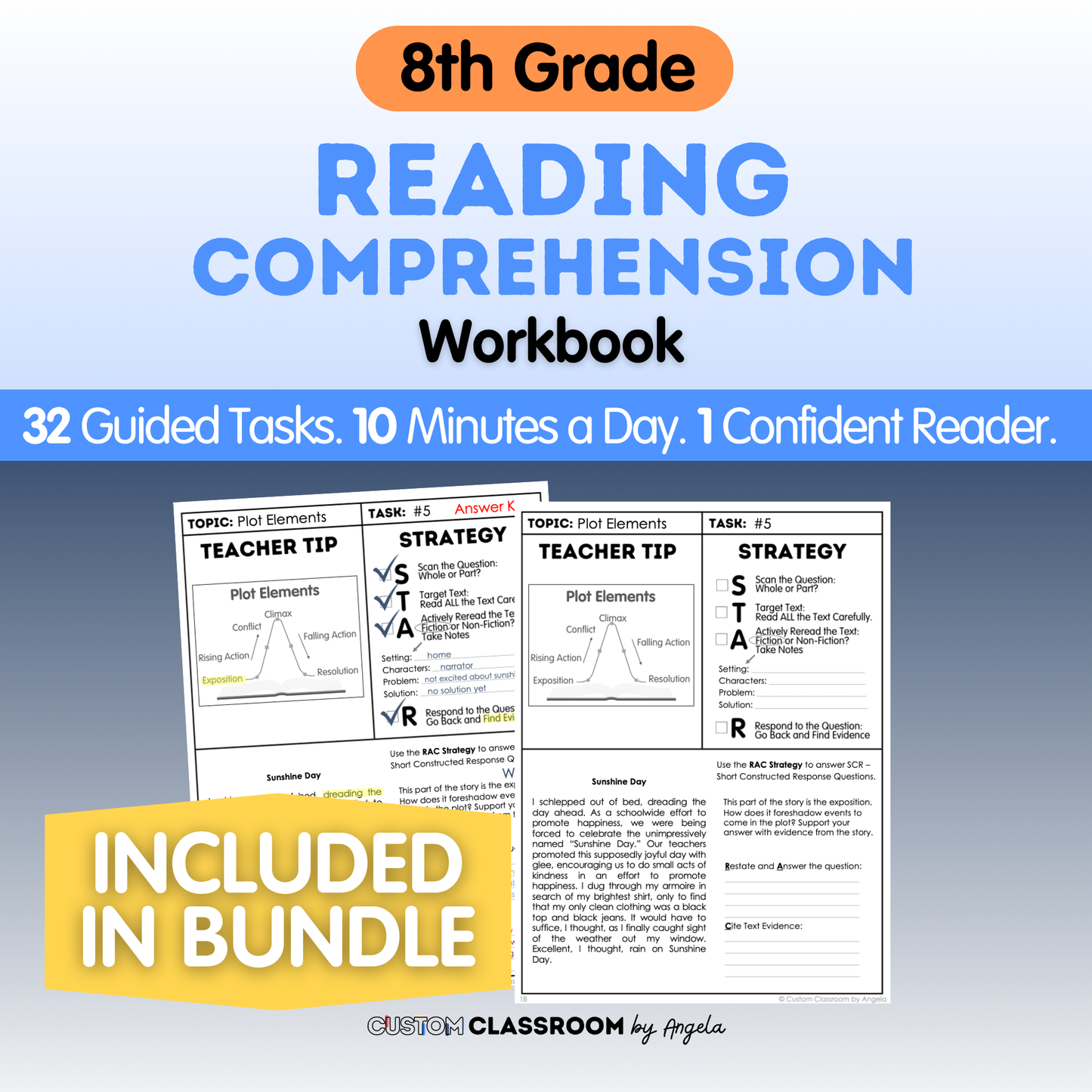8th Grade Reading Comprehension Workbook