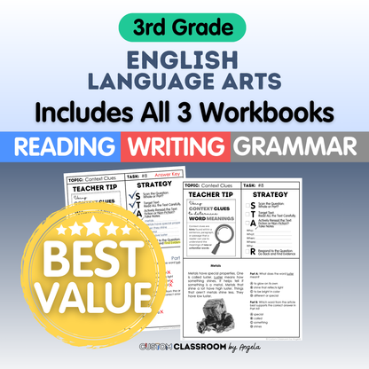 3rd Grade Reading, Writing & Grammar Bundle
