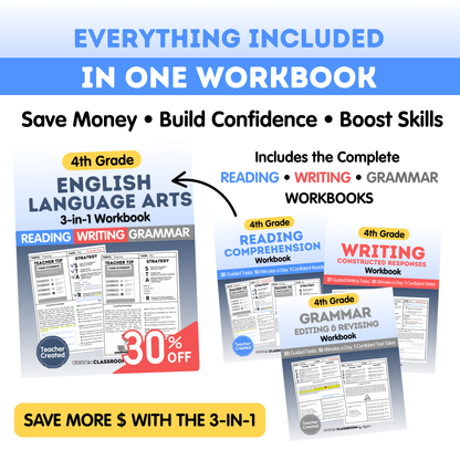 4th Grade Reading Comprehension Workbook