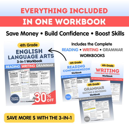 4th Grade Writing Workbook - Digital PDF