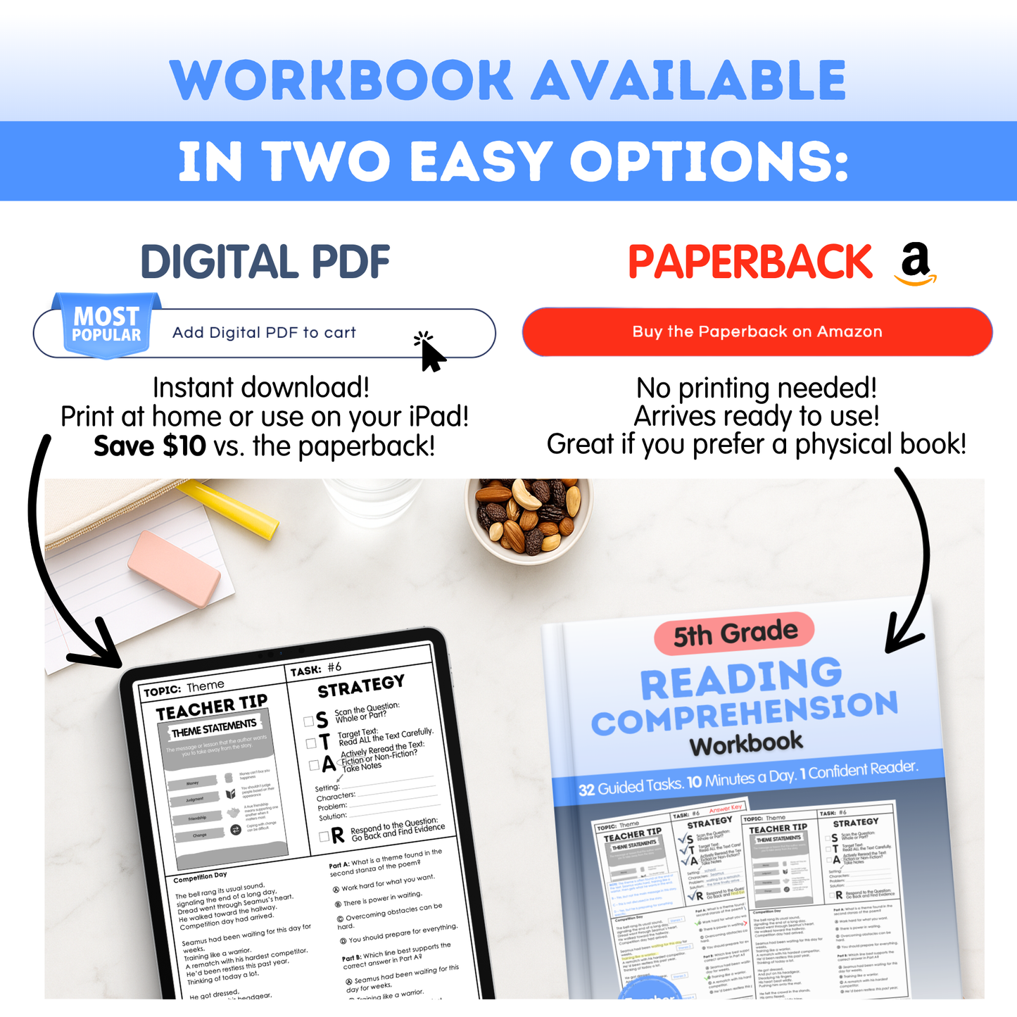 5th Grade Reading Comprehension Workbook